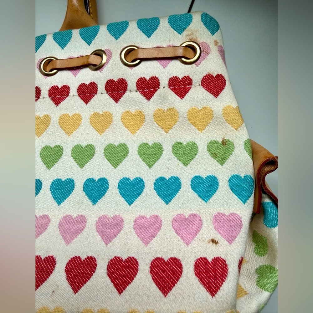 VINTAGE Dooney & Bourke Hearts Canvas Satchel EARLY 2000s Y2K authentic - Picture 11 of 12